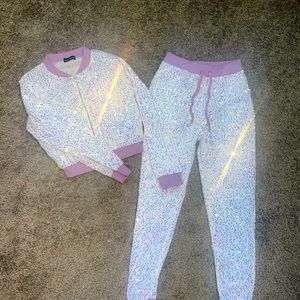 Luxury two piece jumpsuit. NEVER worn